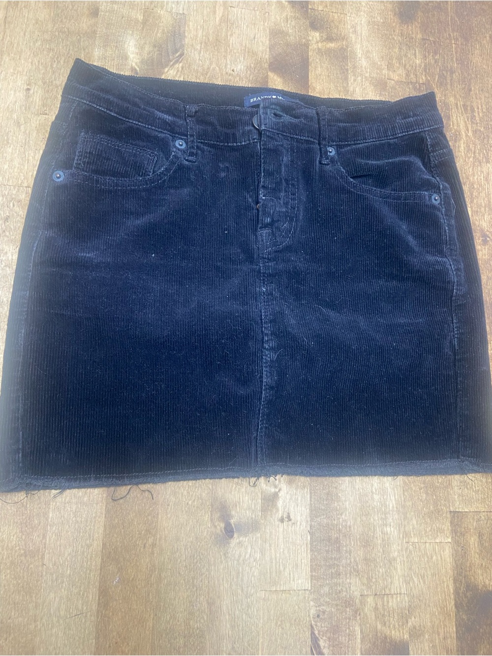 Brandy Melville Black Corduroy Mini Skirt